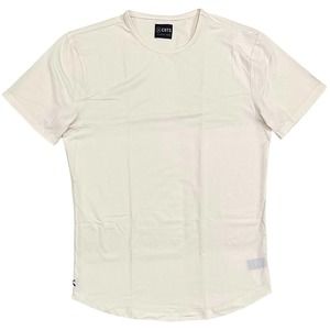 Cuts Clothing Men's Curve Hem Crew Neck 4 Way Stretch Tee T-Shirt - Ivory